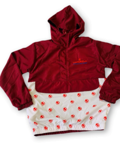 Deluxe Rain Jacket - White, Red & Burgundy