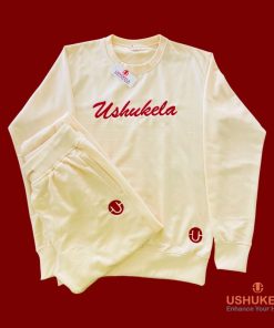 Ushukela Signature Sweater with Sweatpants- Cream and Burgundy