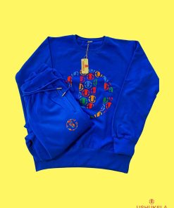 For All Of U Sweater with Sweatpants - Royal Blue x Polka