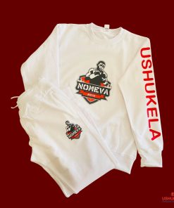 Ushukela X Nomeva-Sweater Pants Set - White- Black, Grey and Red